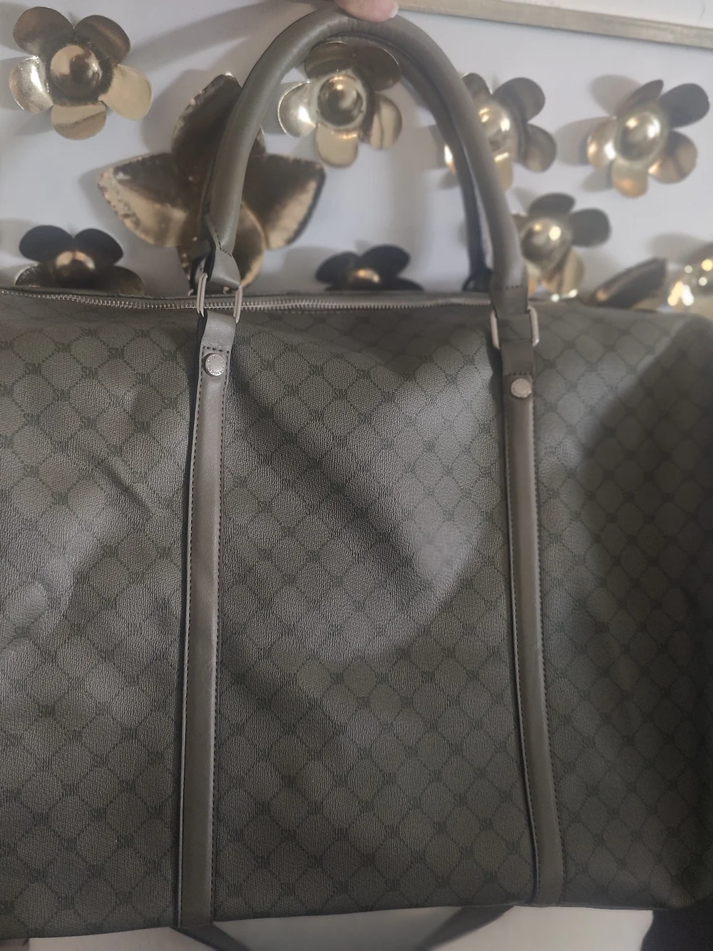 Steve Madden Olive GG Pattern Travel Duffle Bag